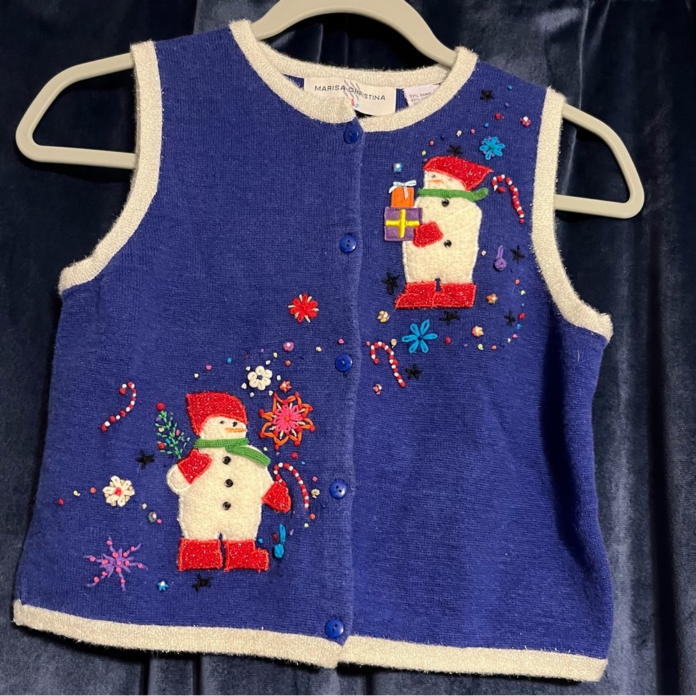 Marisa Christina Kids Snowman Christmas Sweater Vest